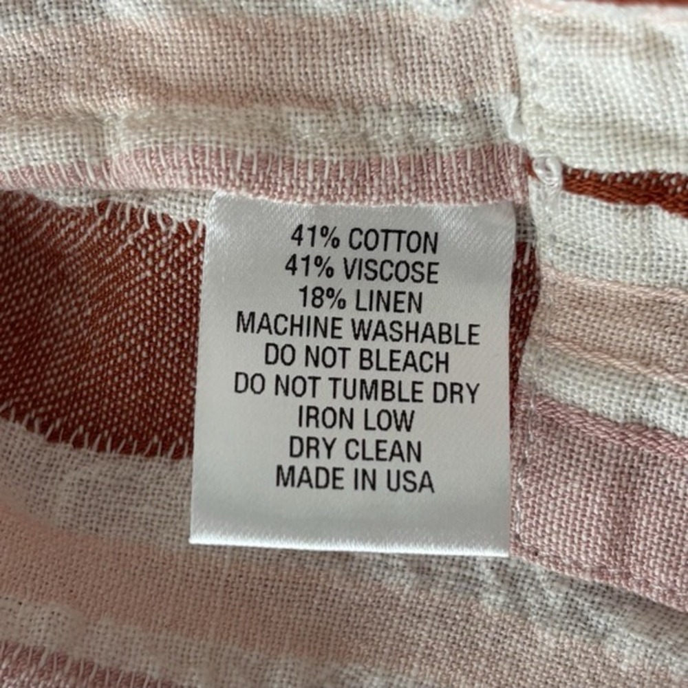 PEARL By Lela Rose Shirt Dress Size S Striped Midi Buttons Linen Neutral Classic - Picture 5 of 11